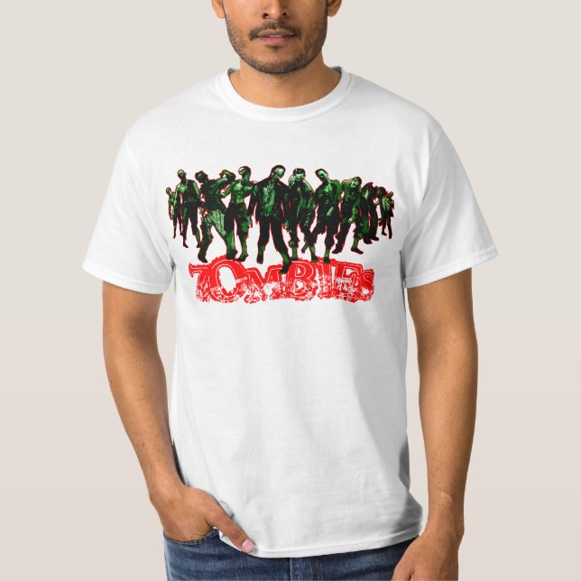 Röda ZOMBIES - slå - vitskjorta T-shirt (Framsida)