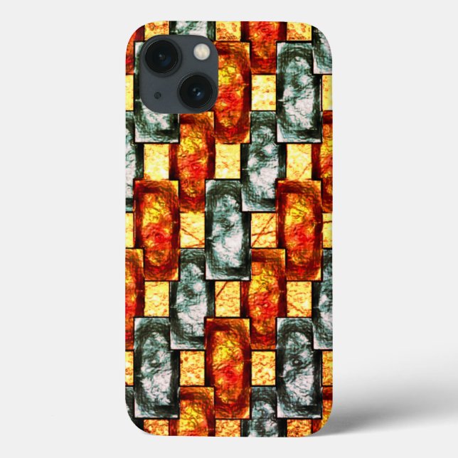 Rödade, rektangulära plakat av grönt och nedfläcka (Baksida)