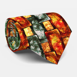 Rödade, rektangulära plakat av grönt och nedfläcka slips