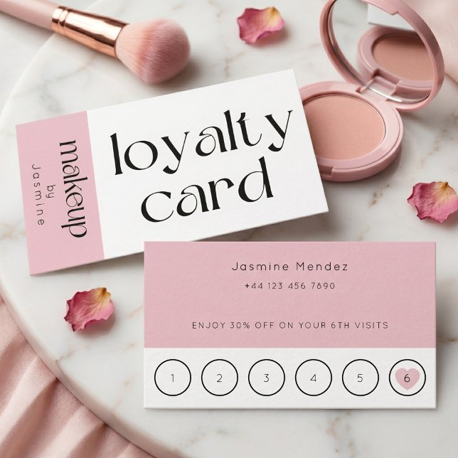 Rodakt Rosa Makeup Klientlojalitetskort  Visitkort (Skapare uppladdad)