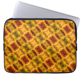 Rödaktig gult biet och alstrande former laptop fodral