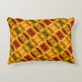 Rödaktig gult biet och alstrande former prydnadskudde