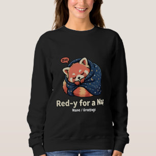 Rödaktig Och Redo För En Lur Söt Sömnig Röd Panda  T Shirt