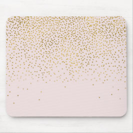 Rödaktig Rosa & Guld Konfetti Modern Glamour Trend Musmatta