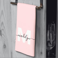 Rödaktig Rosa Namn Monogram