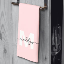Rödaktig Rosa Namn Monogram