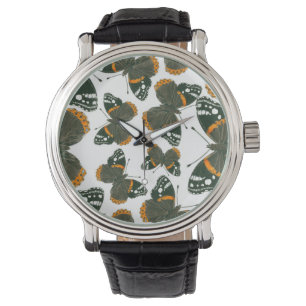 Rödamiral butterfly mönster armbandsur