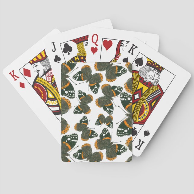 Rödamiral butterfly mönster casinokort (Baksidan)