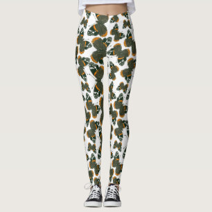 Rödamiral butterfly mönster leggings
