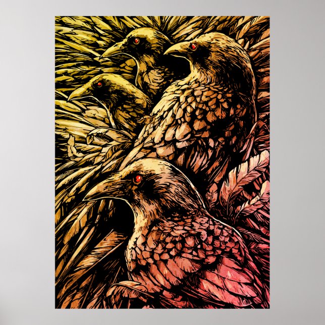 Rödaögda Korpar – Mystisk gotisk vildmark Poster (Framsidan)