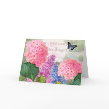 Rödaute Blomsterträdgård Grattulationskort