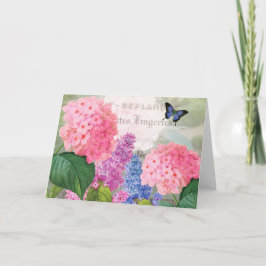Rödaute Blomsterträdgård Grattulationskort Kort