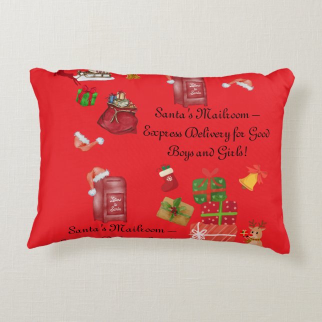 Rödbarn och rosa Jul Kids accent Pillow Prydnadskudde (Baksidan)