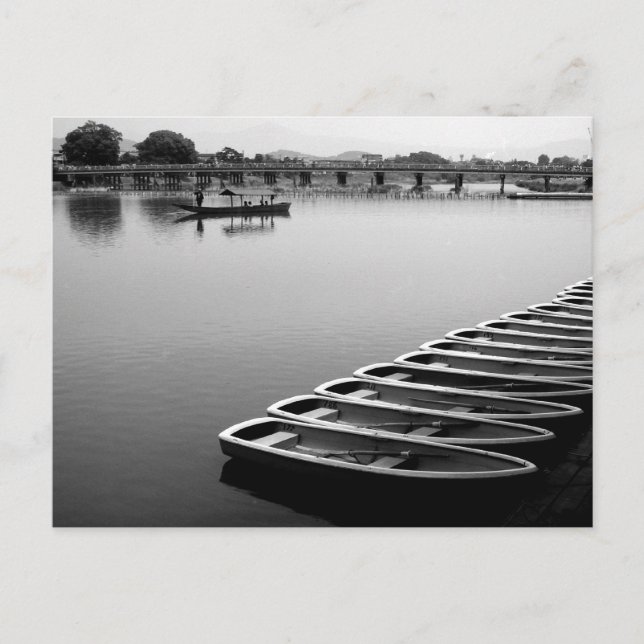 Rodbåtar: Arashiyama, Kyoto vykort (Framsida)