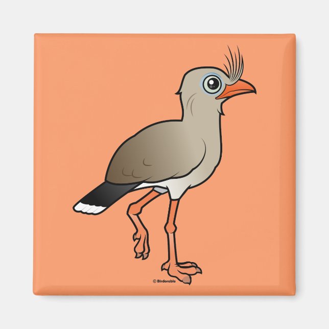 Rödbent seriema magnet (Framsidan)