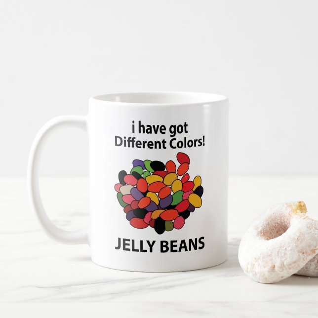 Rödbetor Färgglada Roliga Jelly Beans Kaffemugg (Med munk)