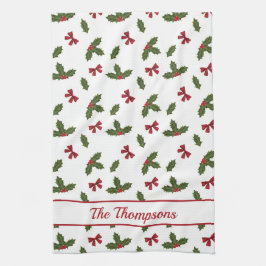 Rödbets- och julhusväxter Mönster & text Kökshandduk