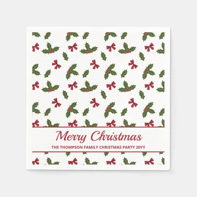 Rödbets- och julhusväxter Mönster & text Pappersservett (Framsidan)