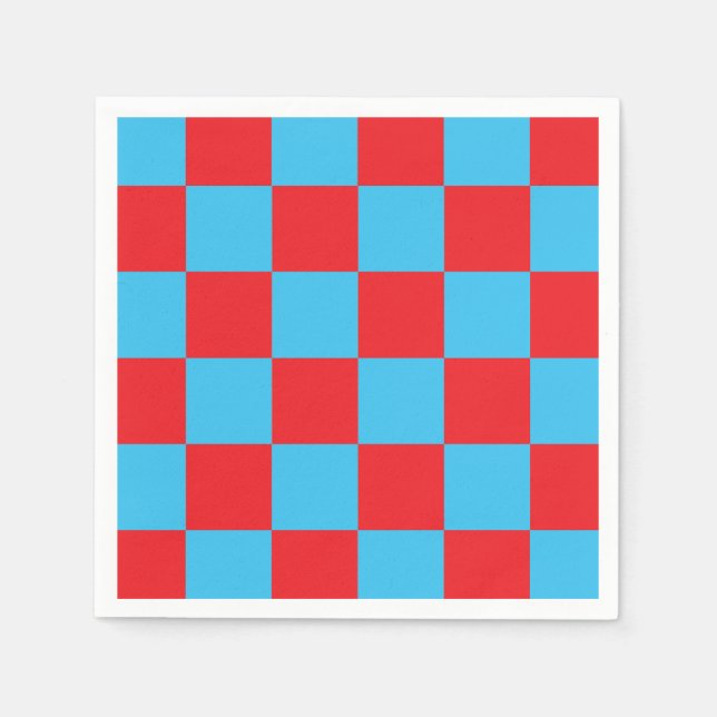Rödblå kontrolldesign pappersservett (Framsidan)