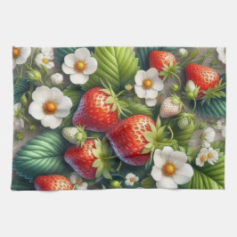 Rödblåsbär, kökshanddukar för frukt av jordgubbar