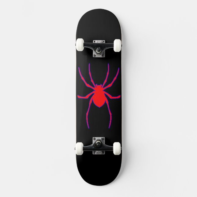 Rödblåspider Skateboard-design Mini Skateboard Bräda 18,5 Cm (Framsida)