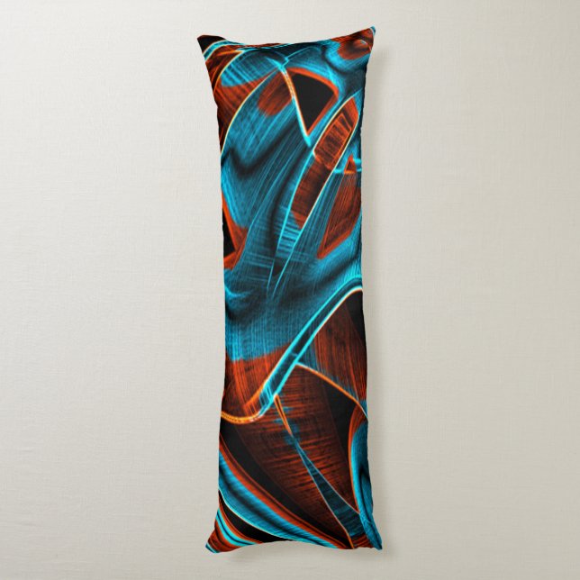 Rödblått och rödbränt med groovar kroppskudde (Baksidan (Vertikal))