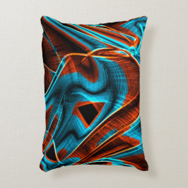 Rödblått och rödbränt med groovar prydnadskudde