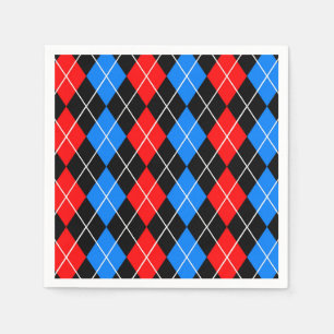 Rödblått svart argyle Diamond Mönster Design Pappersservett