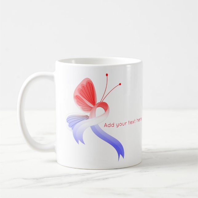 Rödblått, vitt och blått medvetande Bårfjäder Kaffemugg (Vänster)