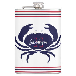 Rödblåvitkrabba för marinfiske i monogrammet fickplunta