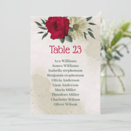 rödblek gula blommor botaniskt sittdiagram inbjudningar