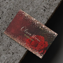Rödblomma faux guld glitter monogram