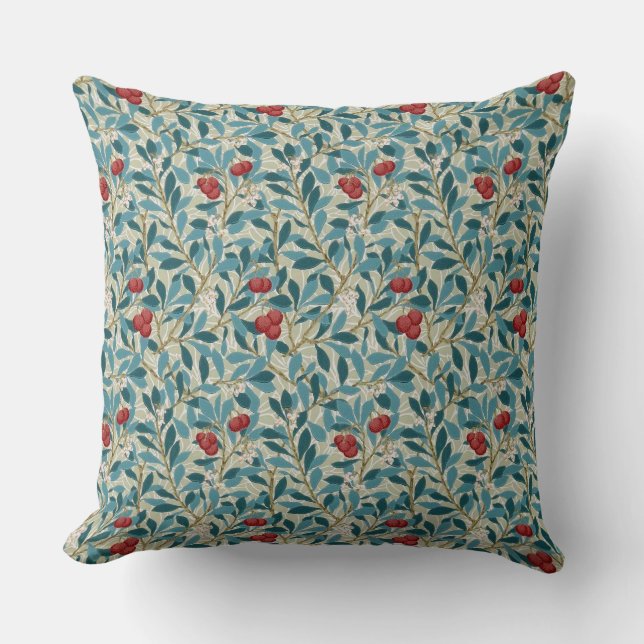 Rödblommig Träd, William Morris Kudde (Framsida)