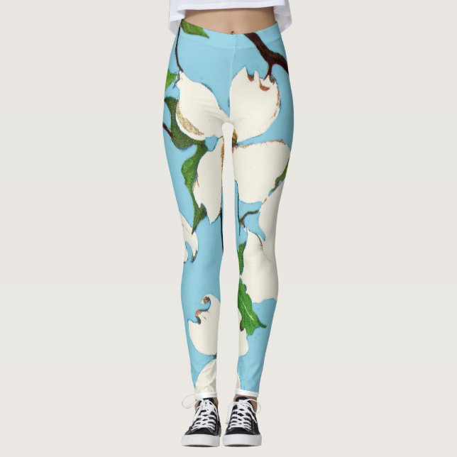 rödblommor leggings (Framsida)