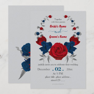 rödblommor och marinblommor, botaniska andedräkten inbjudningar