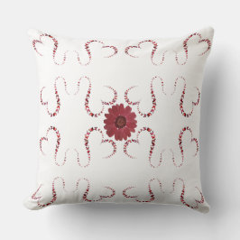 Rödblommor, Rosa, svart, länkade örter Kudde