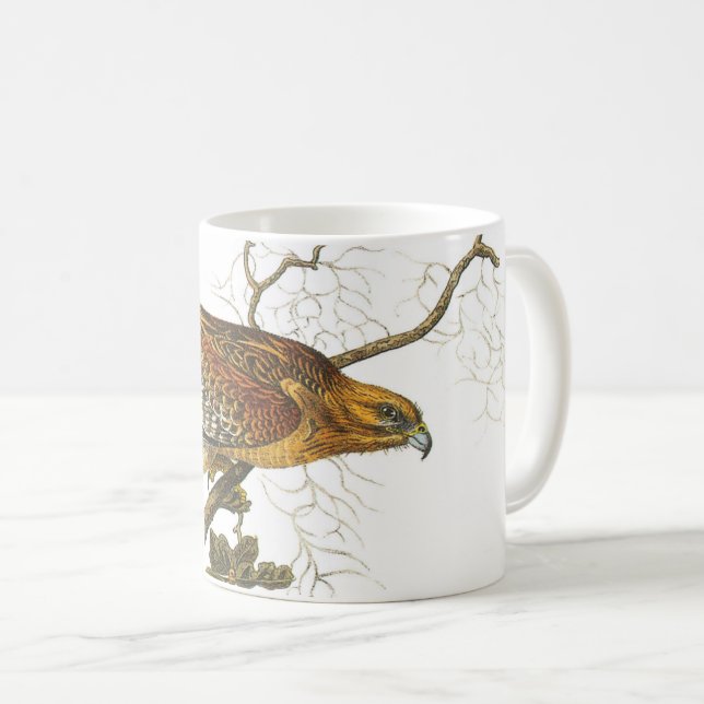 Rödbodd Hawk av Audubon Kaffemugg (Framsida höger)