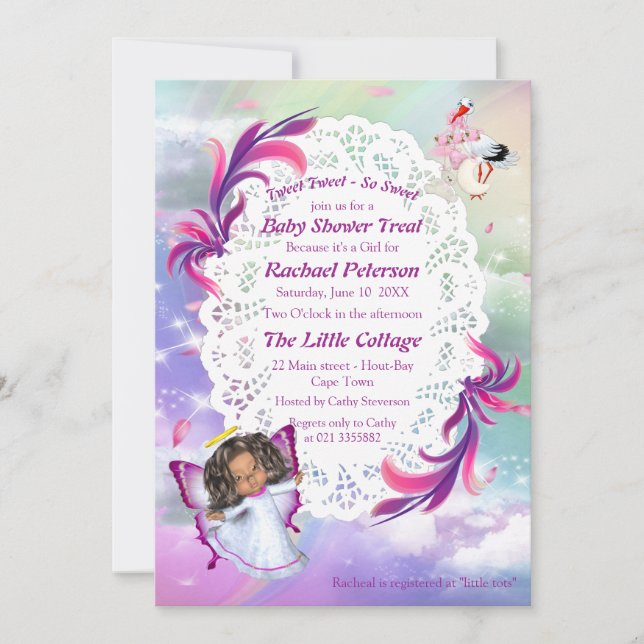 Rödbögar, fluffymoln, fjärilshuggare tack kort (Framsida)