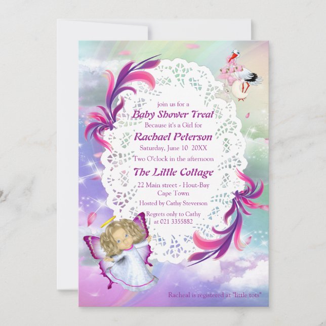 Rödbögar, fluffymoln, fjärilshuggare tack kort (Framsida)