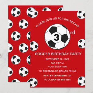 Rödboxar i Party 3:e födelsedagen Inbjudningar