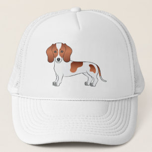 Rödbrokig korthårig Dachshund Söt Tecknad Hund Keps