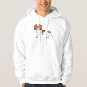 Rödbrokig Slät Miniatyr Dachshund Söt Tecknad Hund Hoodie