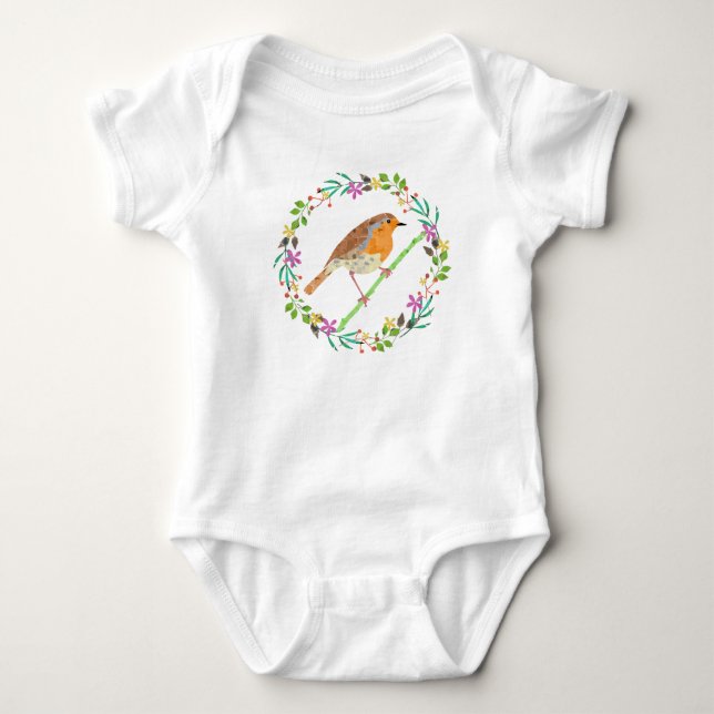 Rödbröst, julens fågel tee shirt (Framsida)
