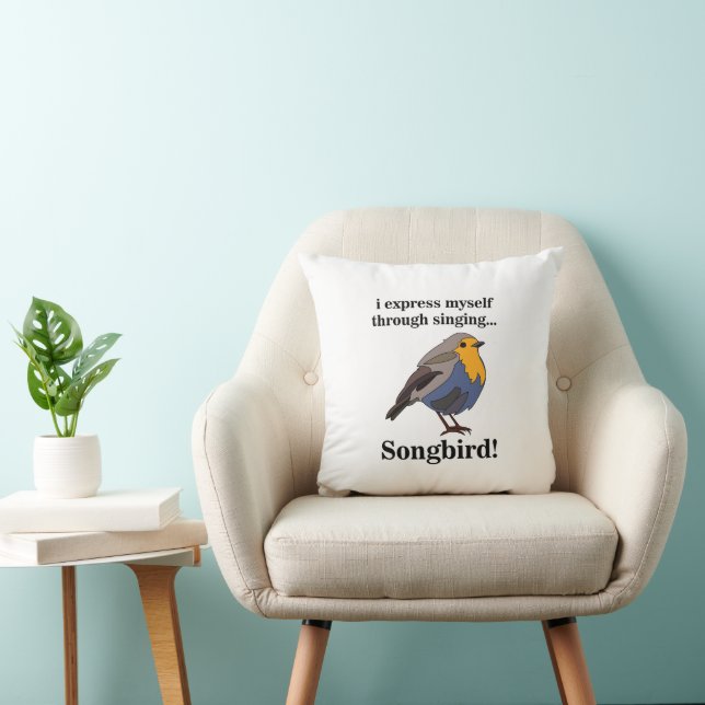 Rödbröstad Sångfågel Kudde (Stol)