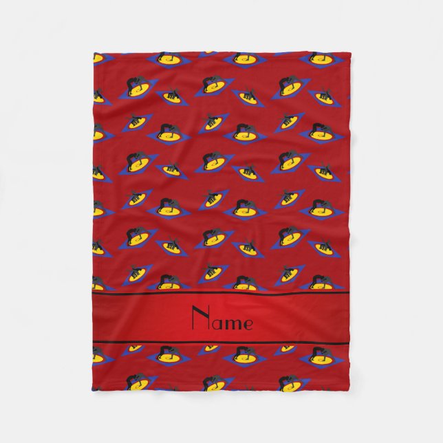 Rödbrottare i personlig namn på mat fleecefilt (Framsidan)