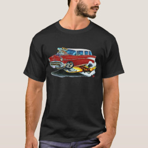 Rödbrun bil 1957 för Chevy Nomad Tee