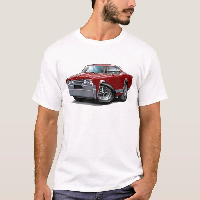 Rödbrun bil 1967 för Olds Cutlass Tee (Framsida)
