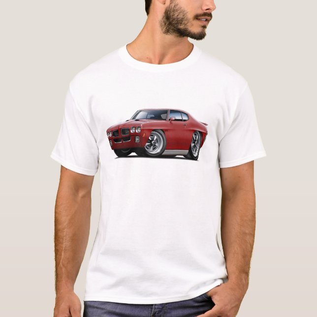 Rödbrun bil för 1970 GTO T-shirt (Framsida)