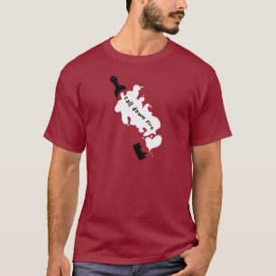 (Rödbrun) bruten flaska för CDF, Tee Shirt