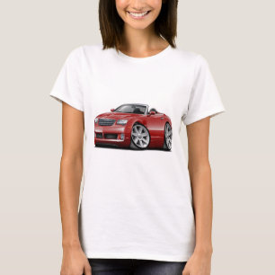 Rödbrun cabriolet för korseld t-shirt